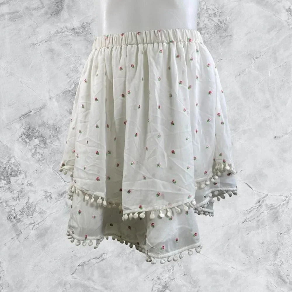 MAJORELLE Brea Mini Skirt - White Ditsy
